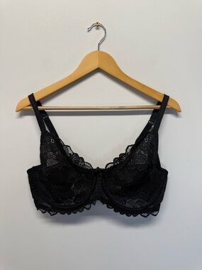 Adore Me Black Lace Underwire Bra Women's Intimates 40DD EUC